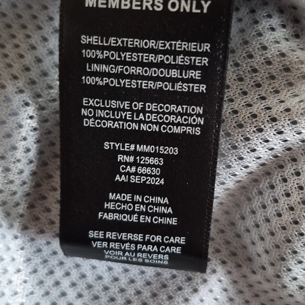 Members Only Black & White Racing Track Jacket NWT Sz S